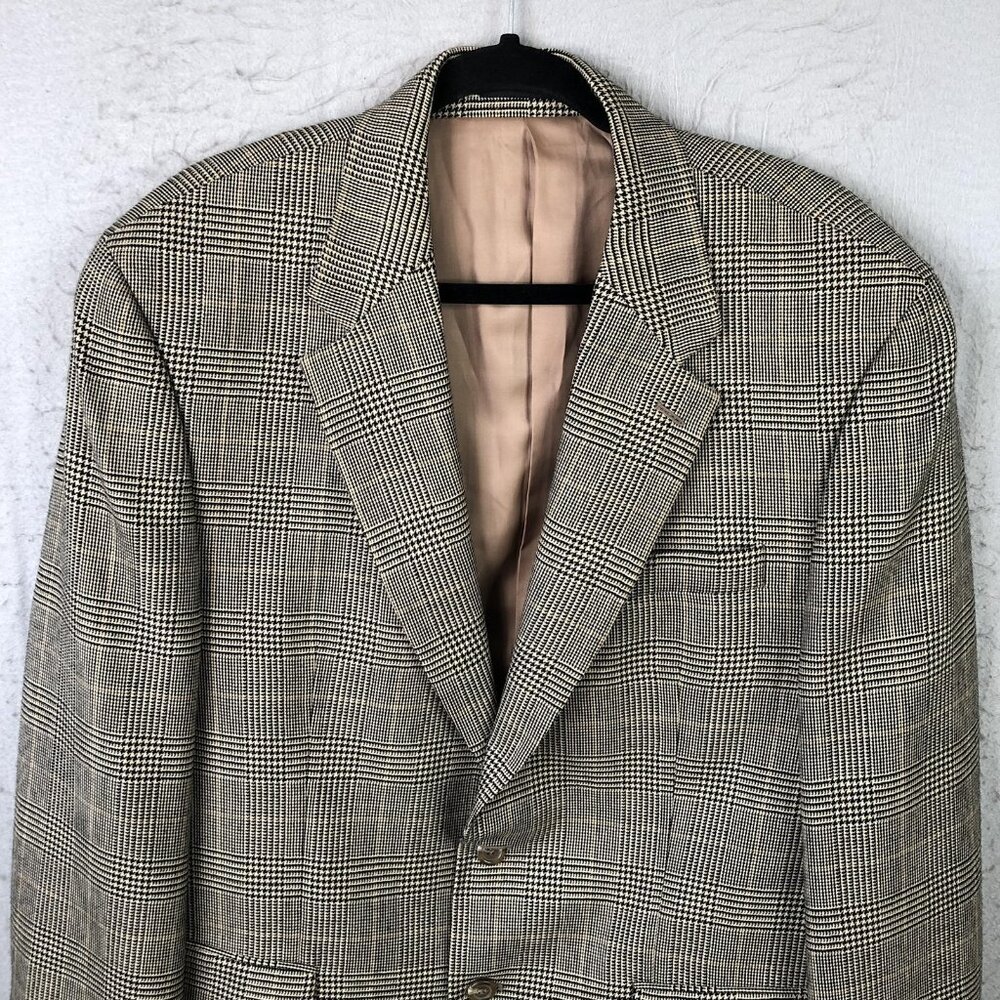 Lauren Ralph Lauren Blazer Mens 43R Brown Wool Glen Plaid Sport Coat Jacket - Picture 14 of 16